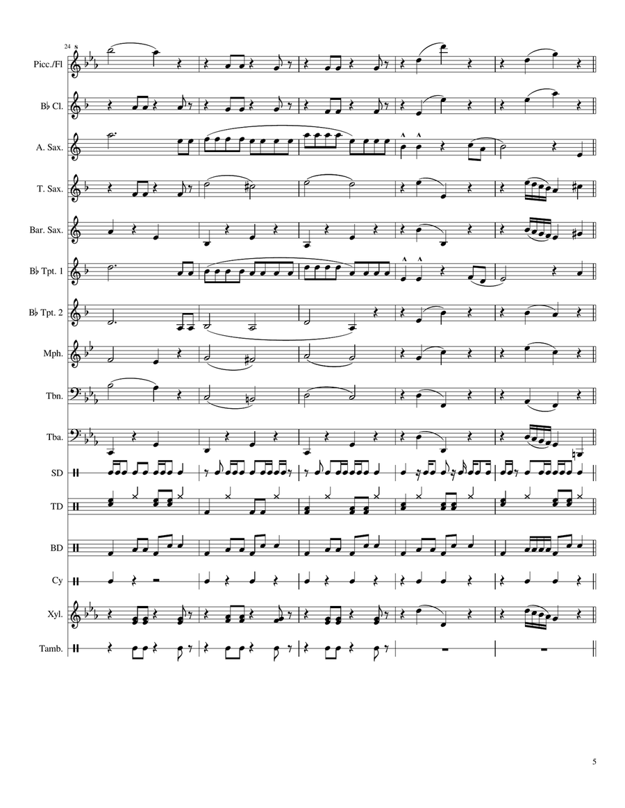 Poor Unfortunate Souls Poor Unfortunate Souls Marching Band scores gallery preview page 5