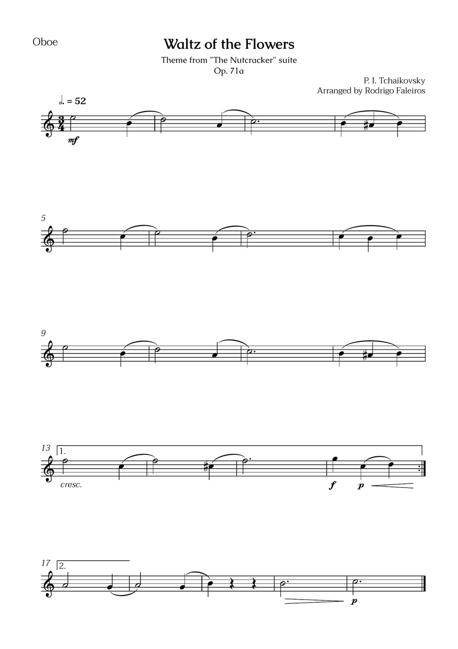 Waltz of the Flowers (oboe and clarinet) - for beginners Woodwind Duet scores gallery preview page 2