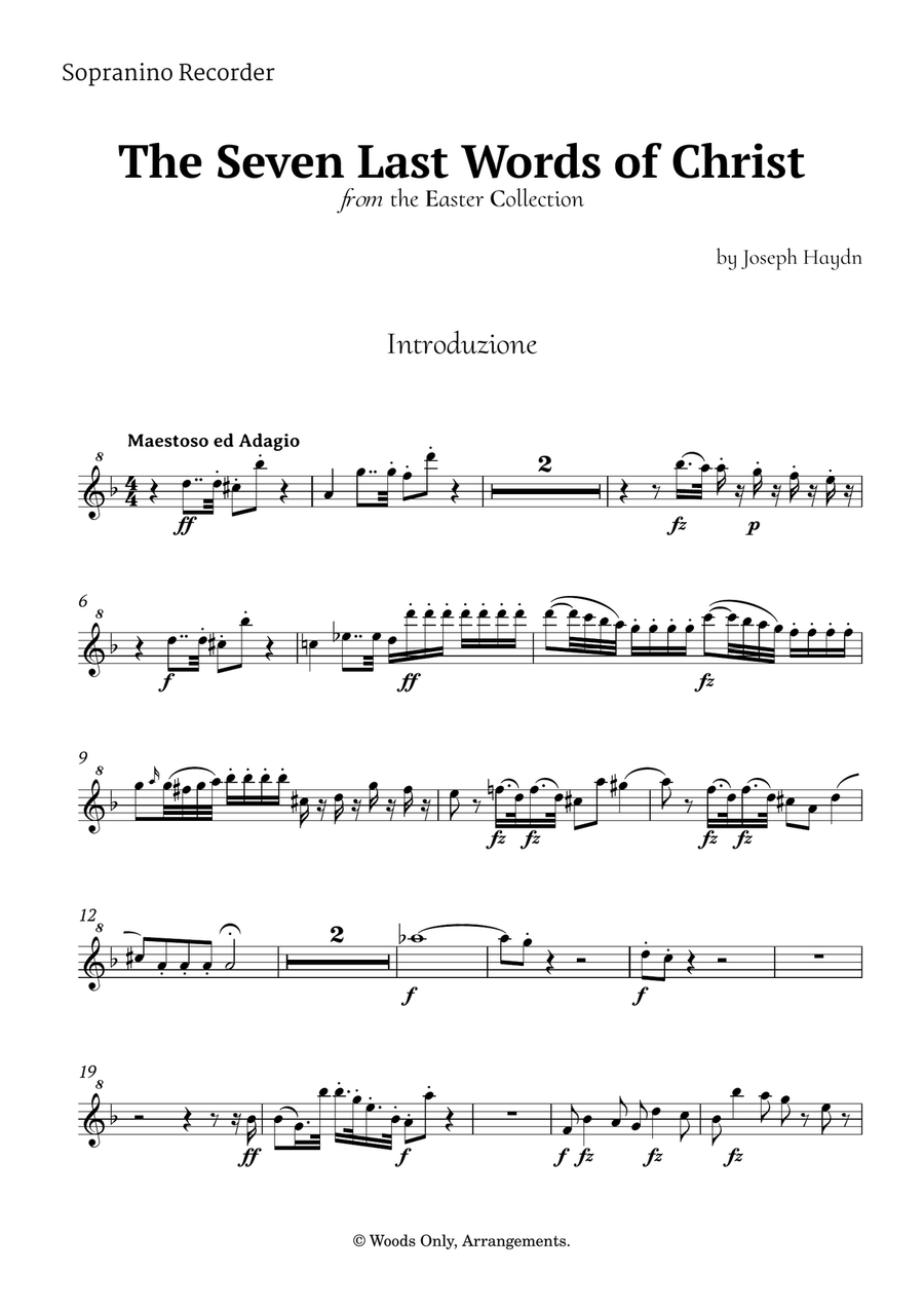 The Seven Last Words of Christ by Haydn for Recorder Quintet Chamber Music scores gallery preview page 5