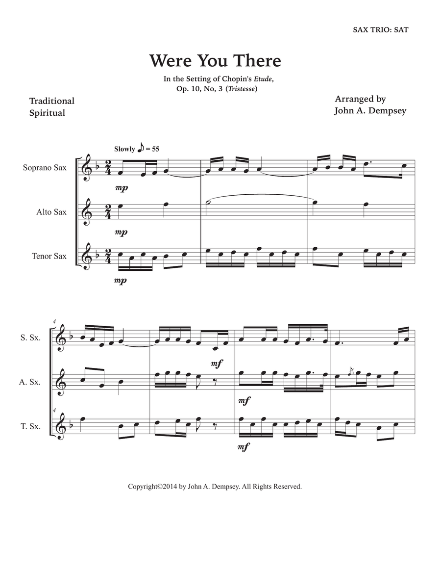 Were You There (Sax Trio: SAT) SAT scores gallery preview page 5