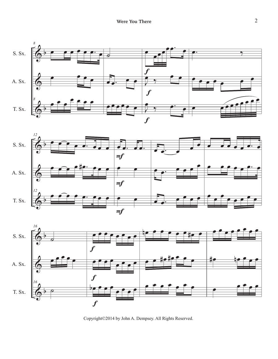 Were You There (Sax Trio: SAT) SAT scores gallery preview page 6