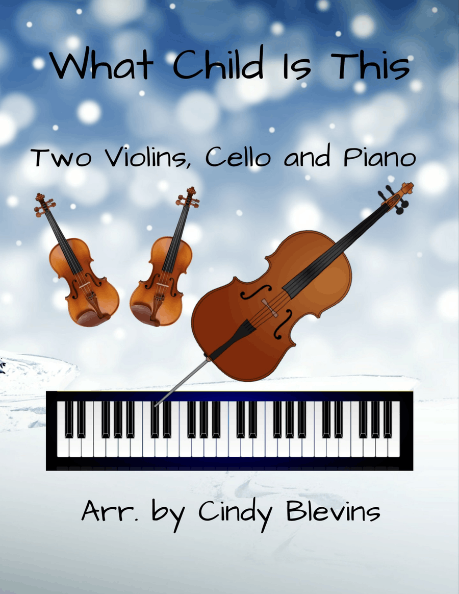 What Child Is This, for Two Violins, Cello ad Piano Piano Quartet scores gallery preview page 1