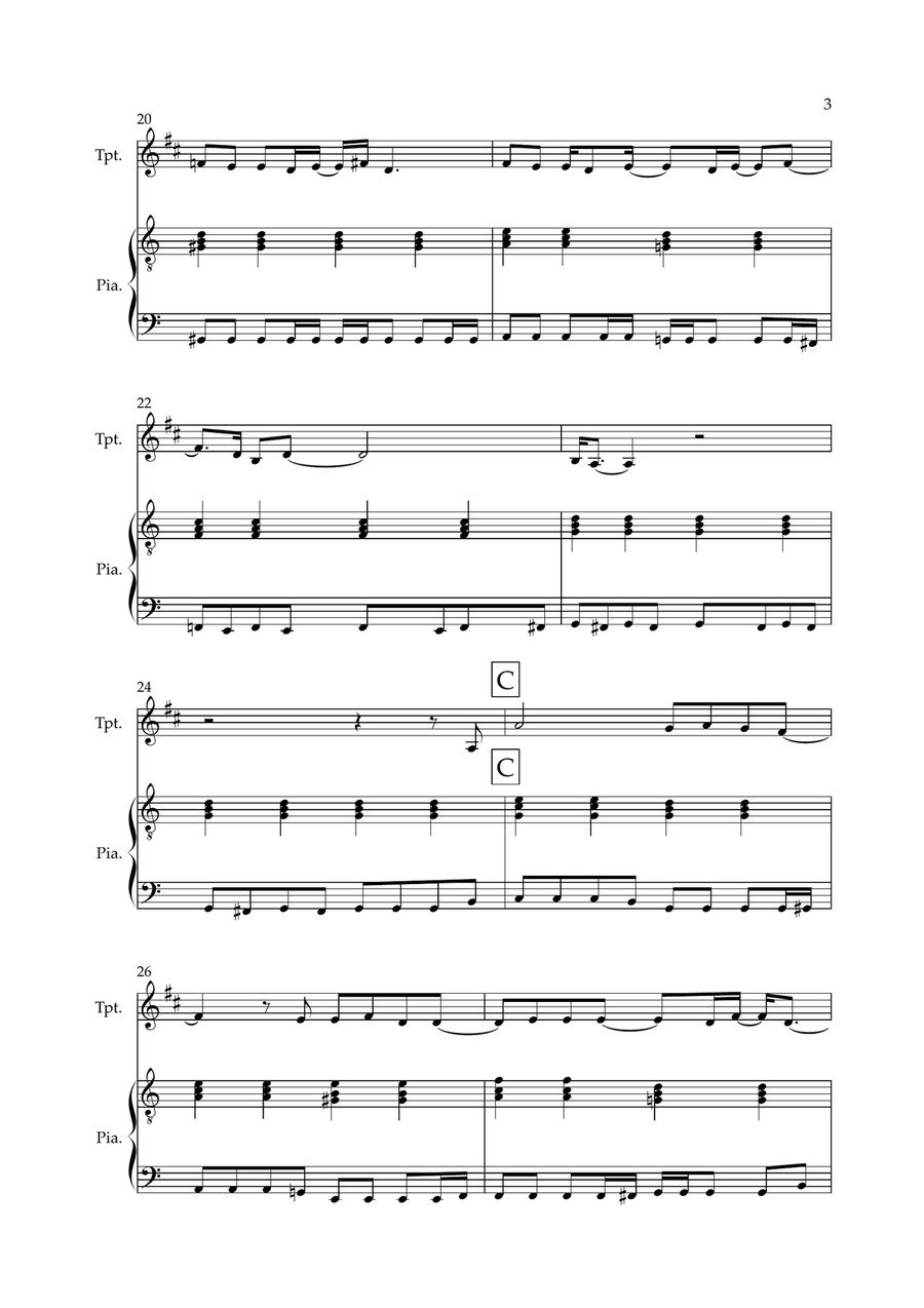 Don't Look Back In Anger Don't Look Back In Anger Trumpet Solo scores gallery preview page 3