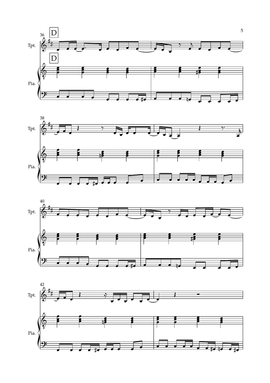 Don't Look Back In Anger Don't Look Back In Anger Trumpet Solo scores gallery preview page 5