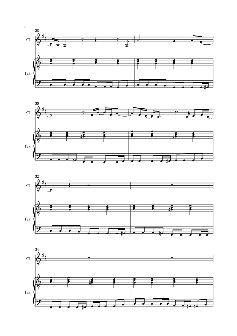 Don't Look Back In Anger Don't Look Back In Anger Clarinet Solo scores gallery preview page 4