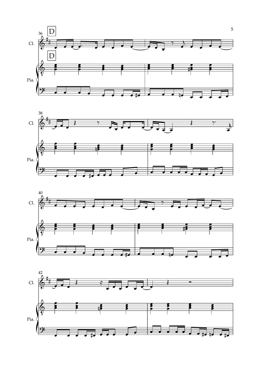 Don't Look Back In Anger Don't Look Back In Anger Clarinet Solo scores gallery preview page 5