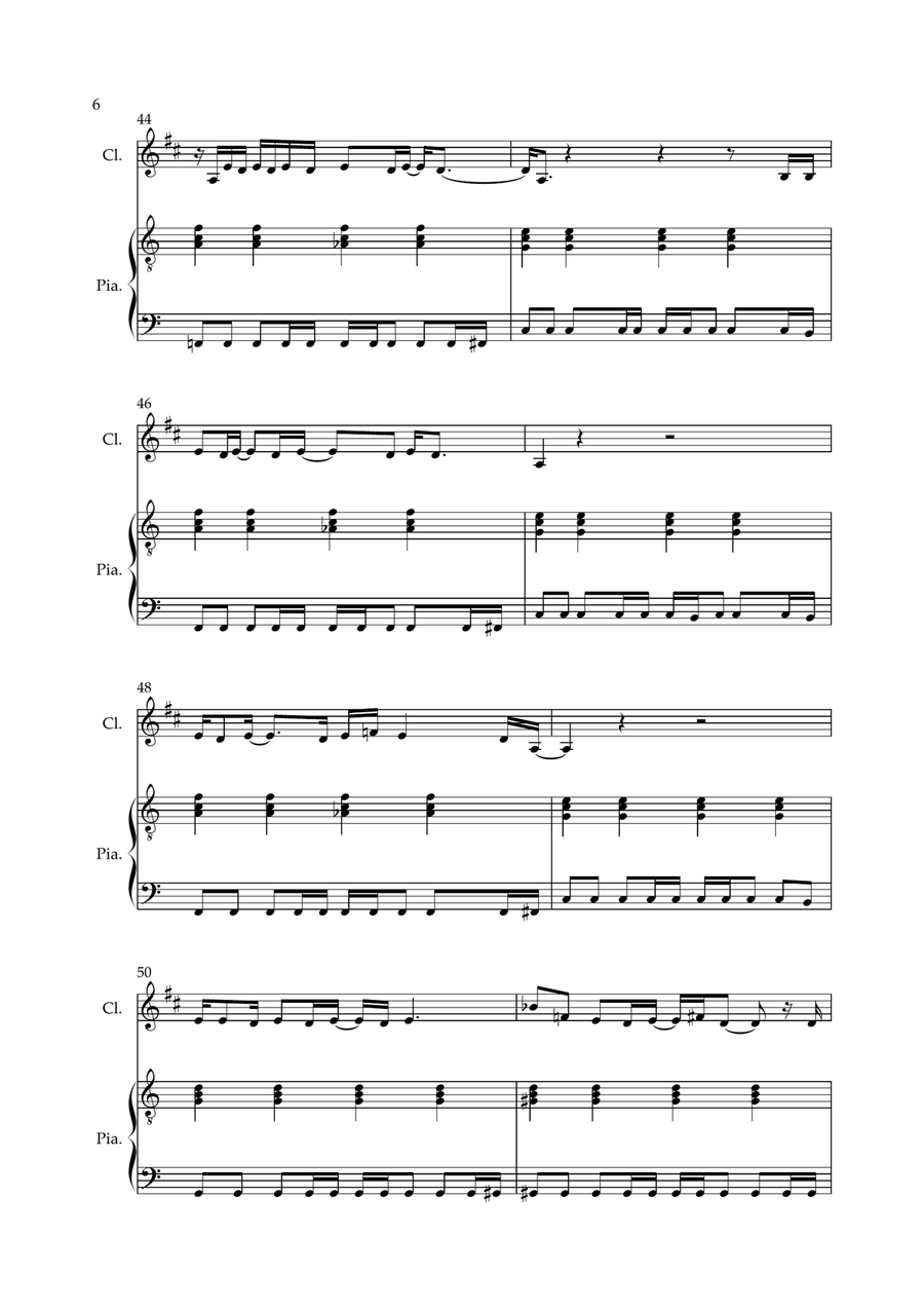 Don't Look Back In Anger Don't Look Back In Anger Clarinet Solo scores gallery preview page 6