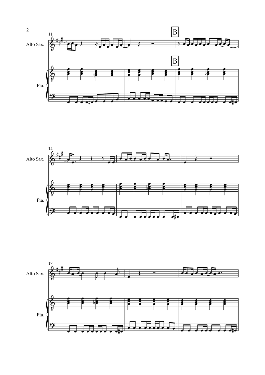 Don't Look Back In Anger Don't Look Back In Anger Alto Saxophone scores gallery preview page 2