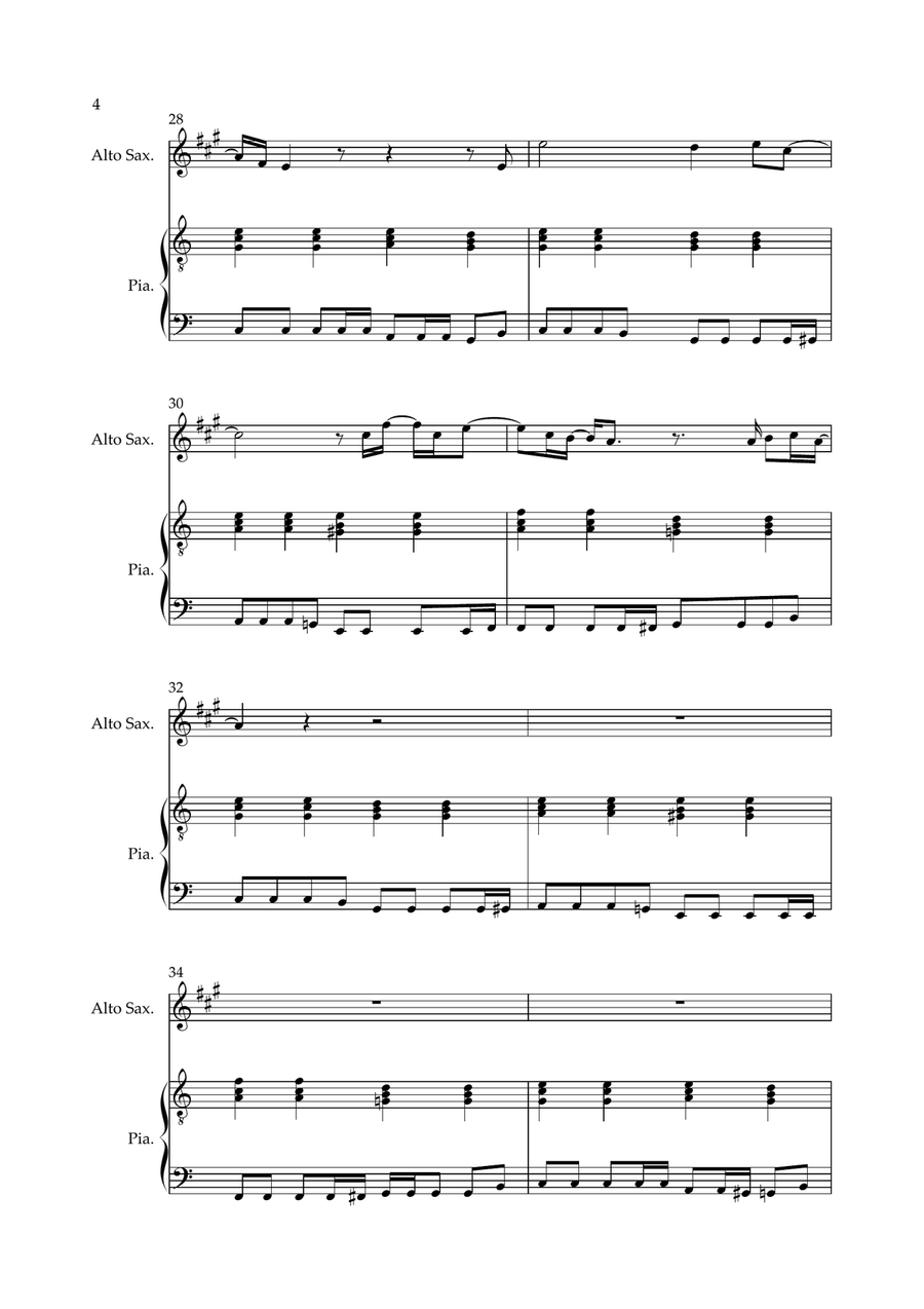 Don't Look Back In Anger Don't Look Back In Anger Alto Saxophone scores gallery preview page 4