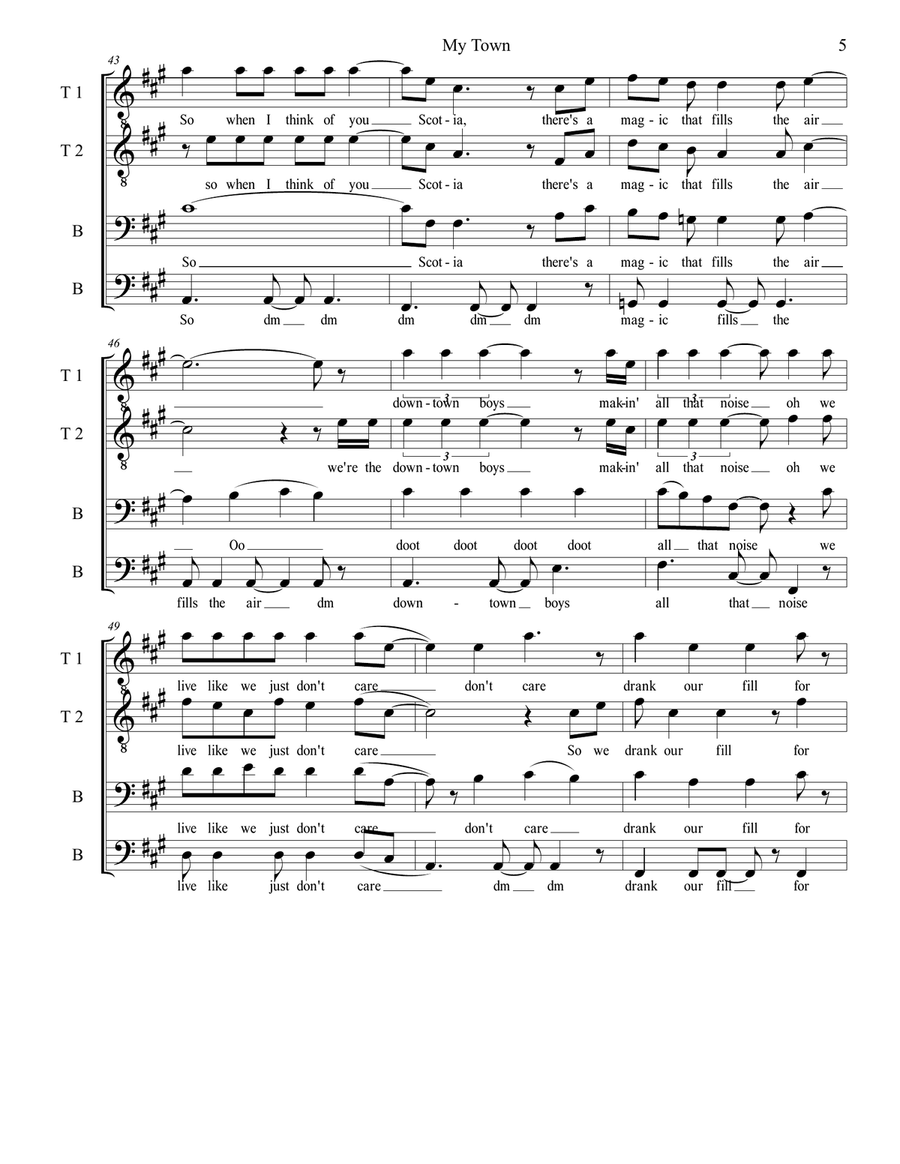 My Town My Town TTBB scores gallery preview page 6