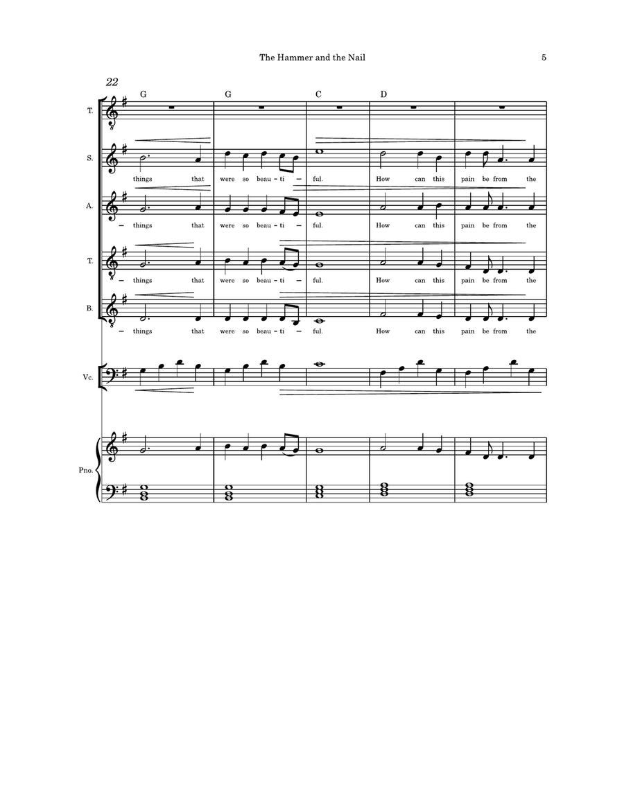The Hammer and the Nail SATB cello and Piano 4-Part scores gallery preview page 5