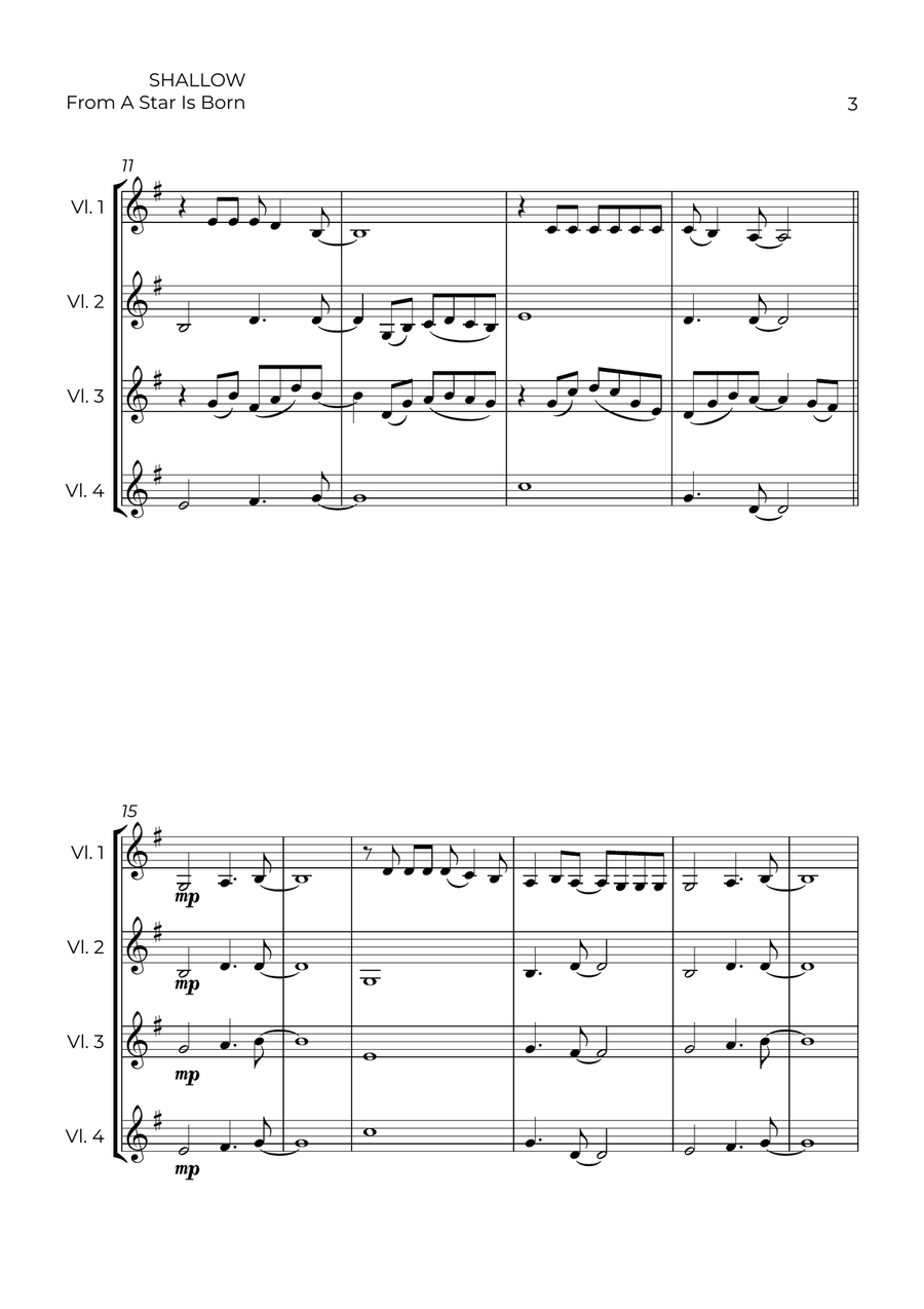 Shallow Shallow Violin scores gallery preview page 3