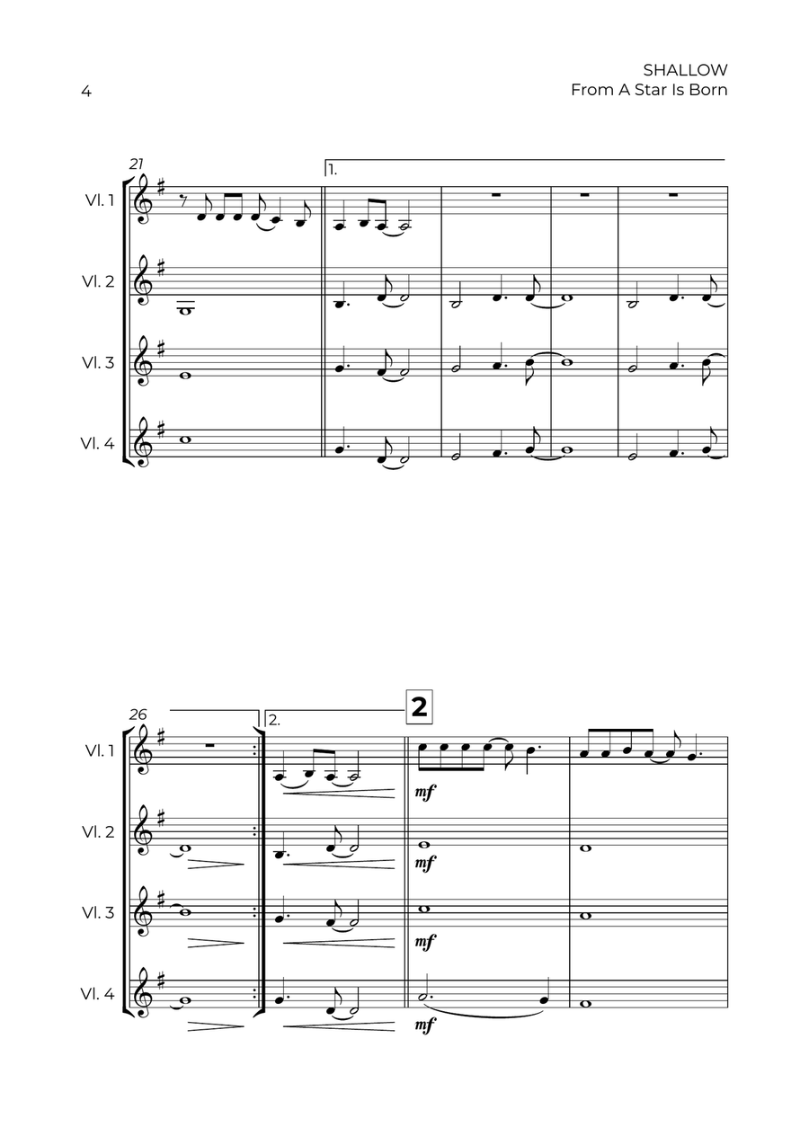 Shallow Shallow Violin scores gallery preview page 4