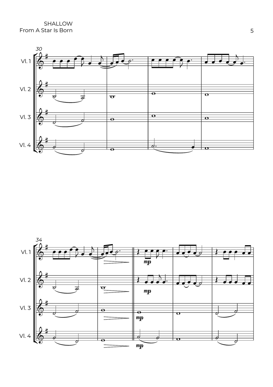 Shallow Shallow Violin scores gallery preview page 5
