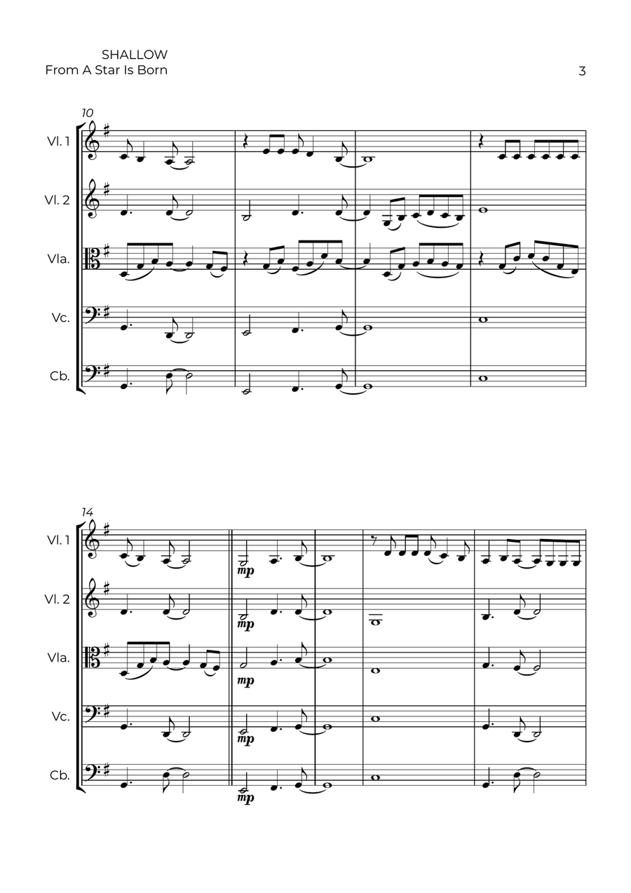 Shallow Shallow String Quintet scores gallery preview page 3