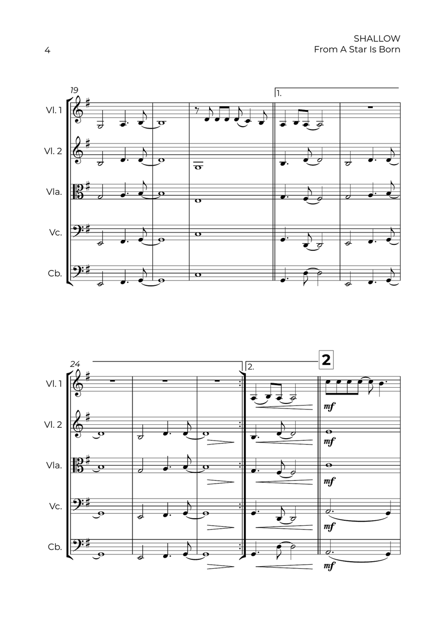 Shallow Shallow String Quintet scores gallery preview page 4