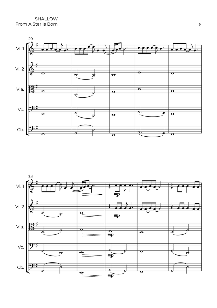 Shallow Shallow String Quintet scores gallery preview page 5