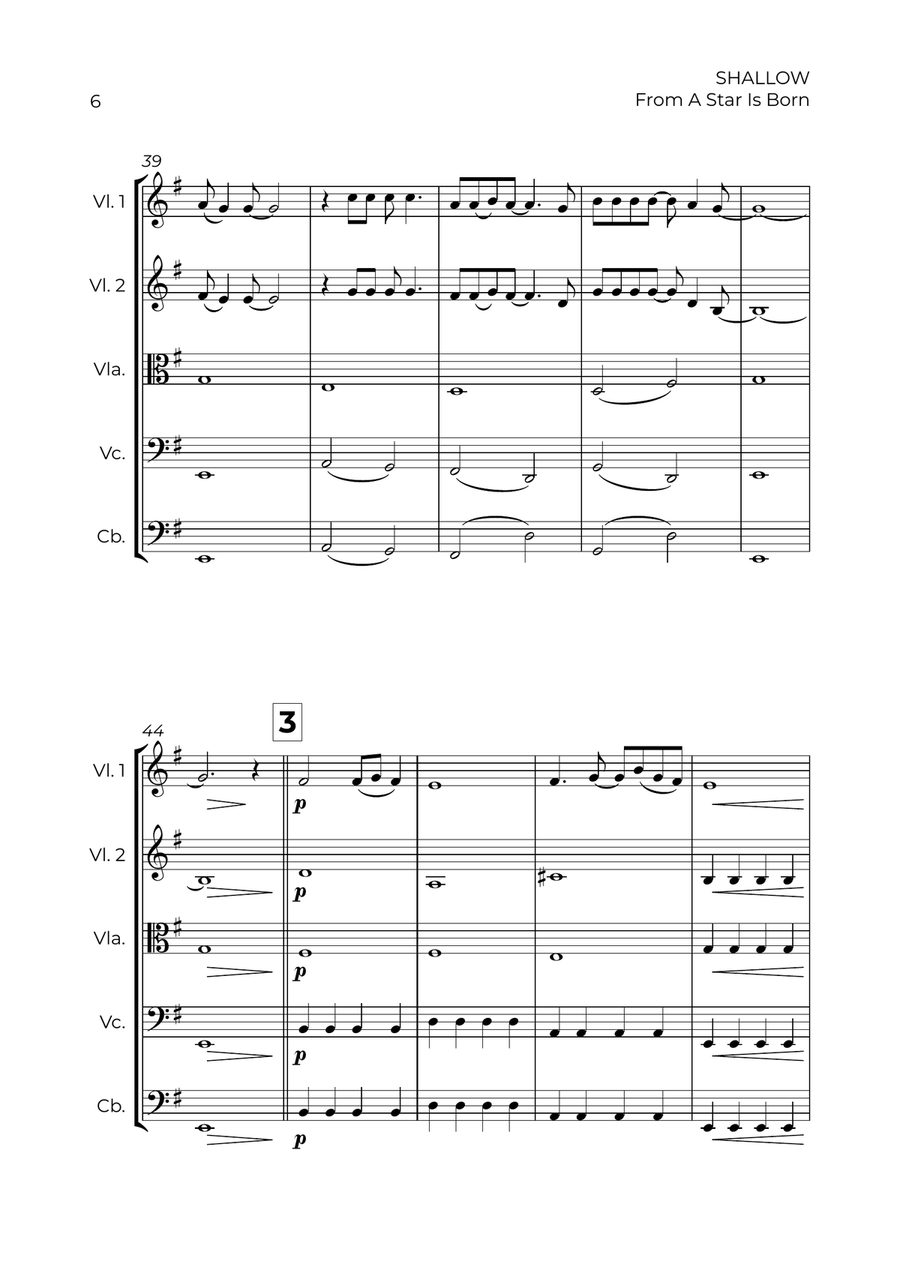 Shallow Shallow String Quintet scores gallery preview page 6