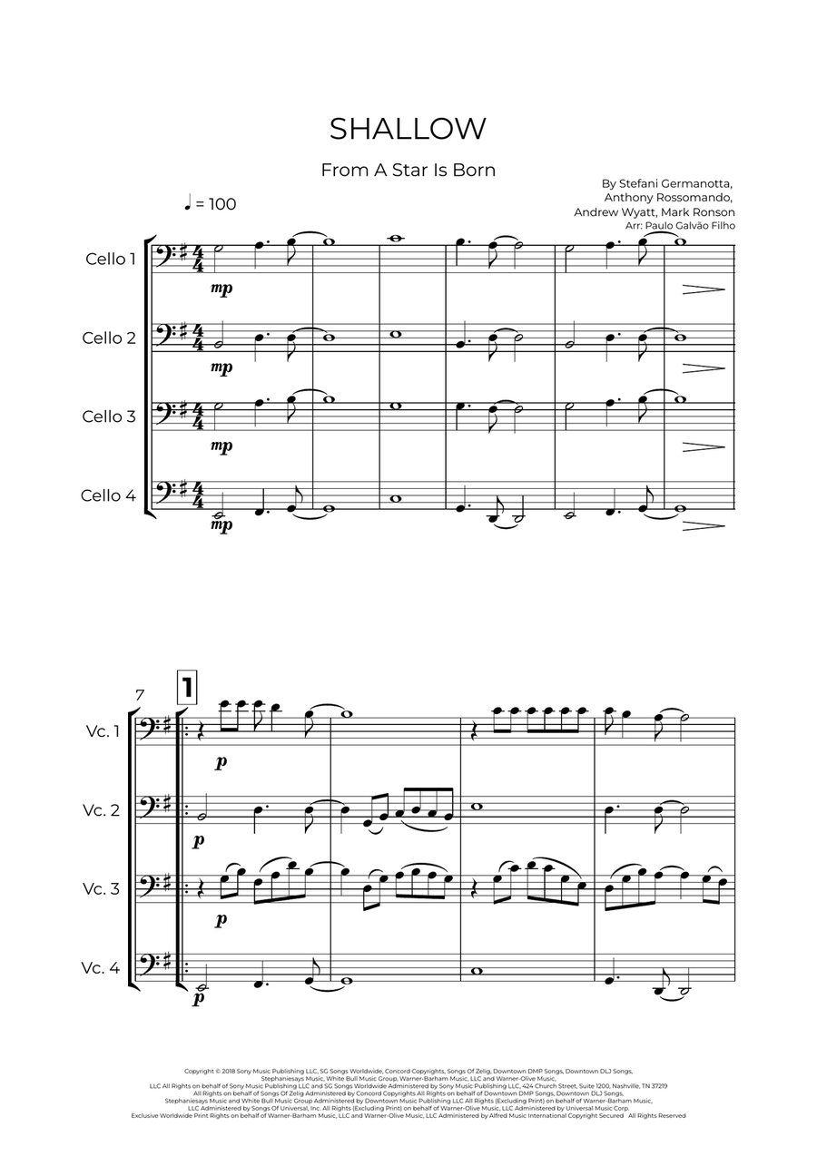 Shallow Shallow String Quartet scores gallery preview page 2
