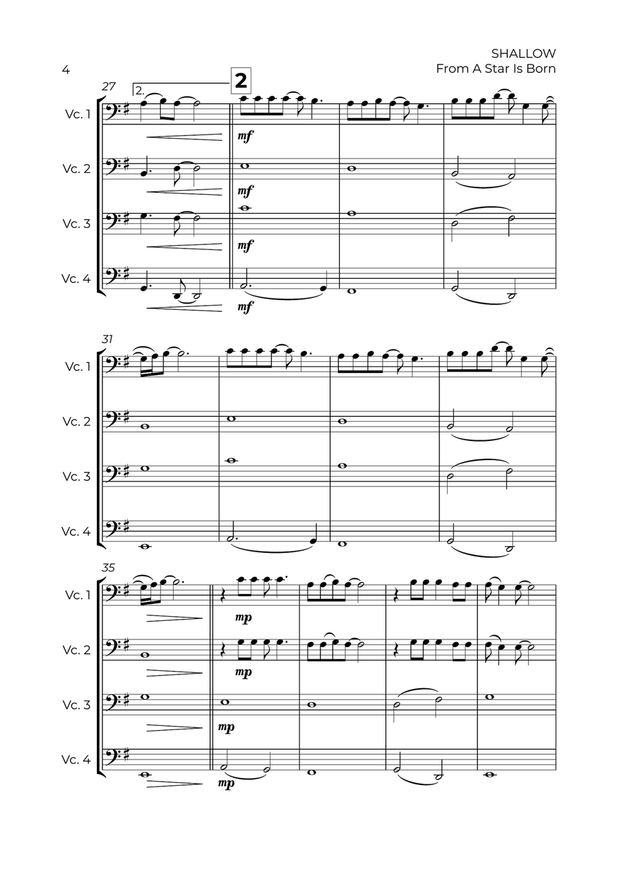 Shallow Shallow String Quartet scores gallery preview page 4