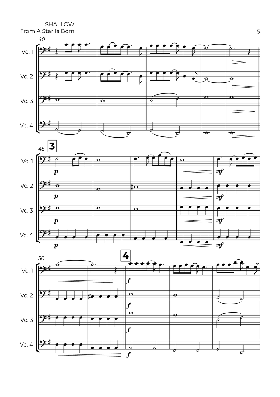 Shallow Shallow String Quartet scores gallery preview page 5