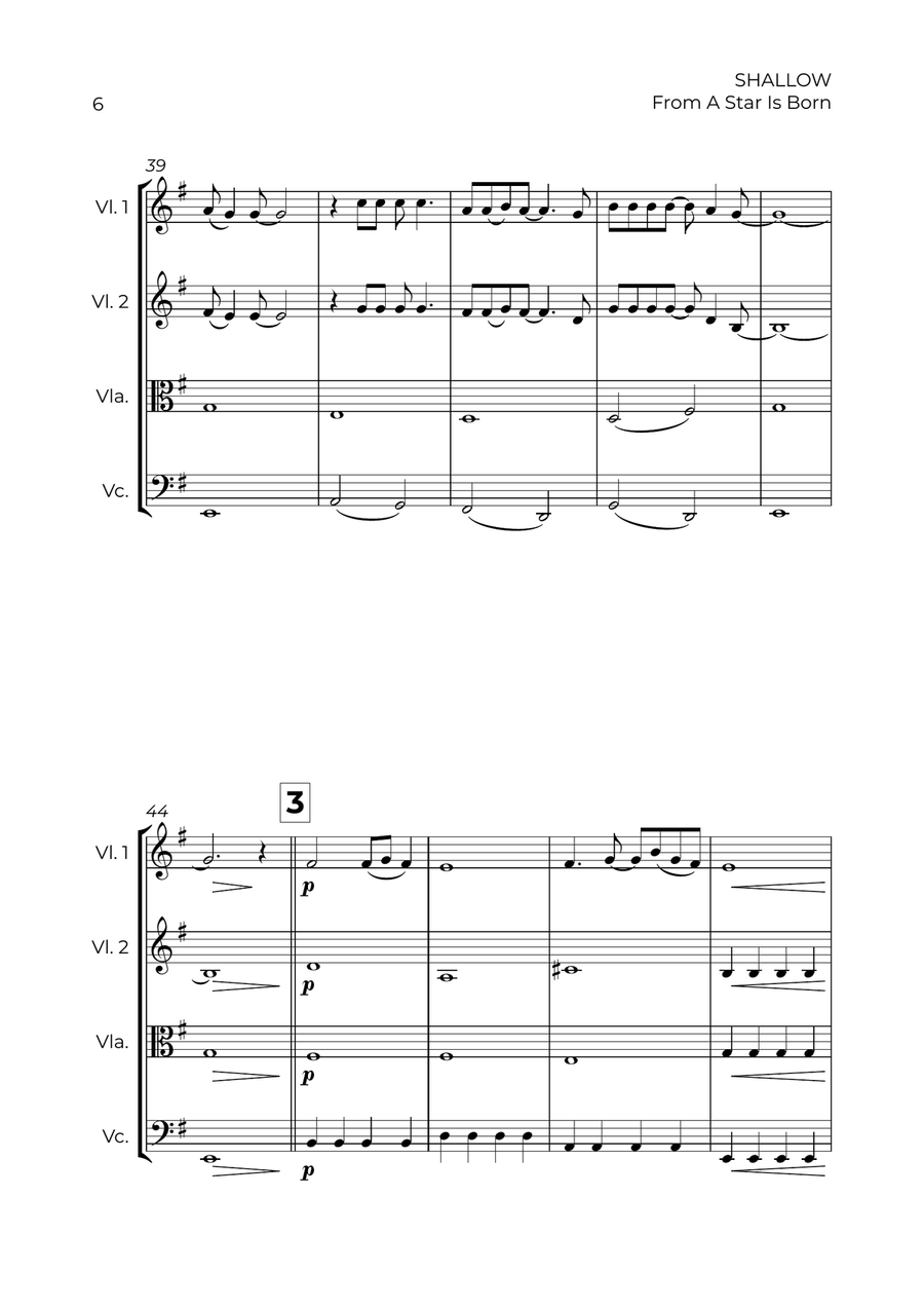 Shallow Shallow String Quartet scores gallery preview page 6