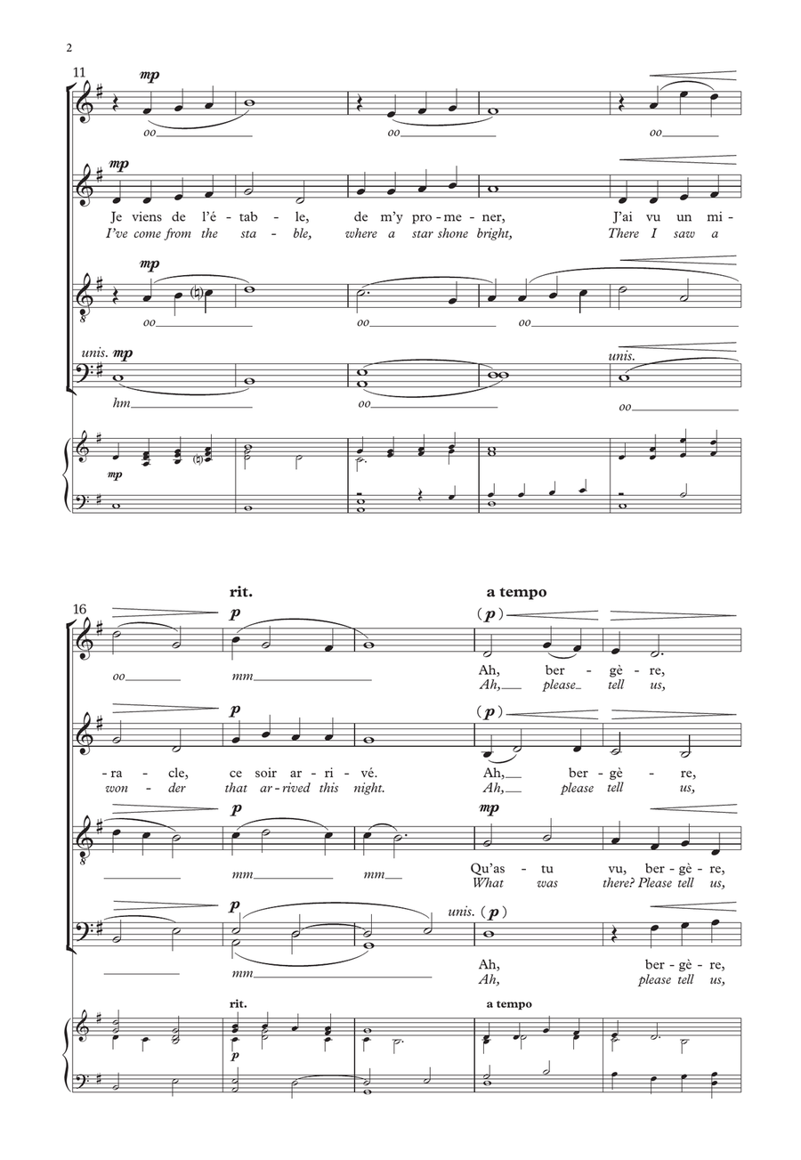D’où viens-tu, bergère? D’où viens-tu, bergère? 4-Part scores gallery preview page 2