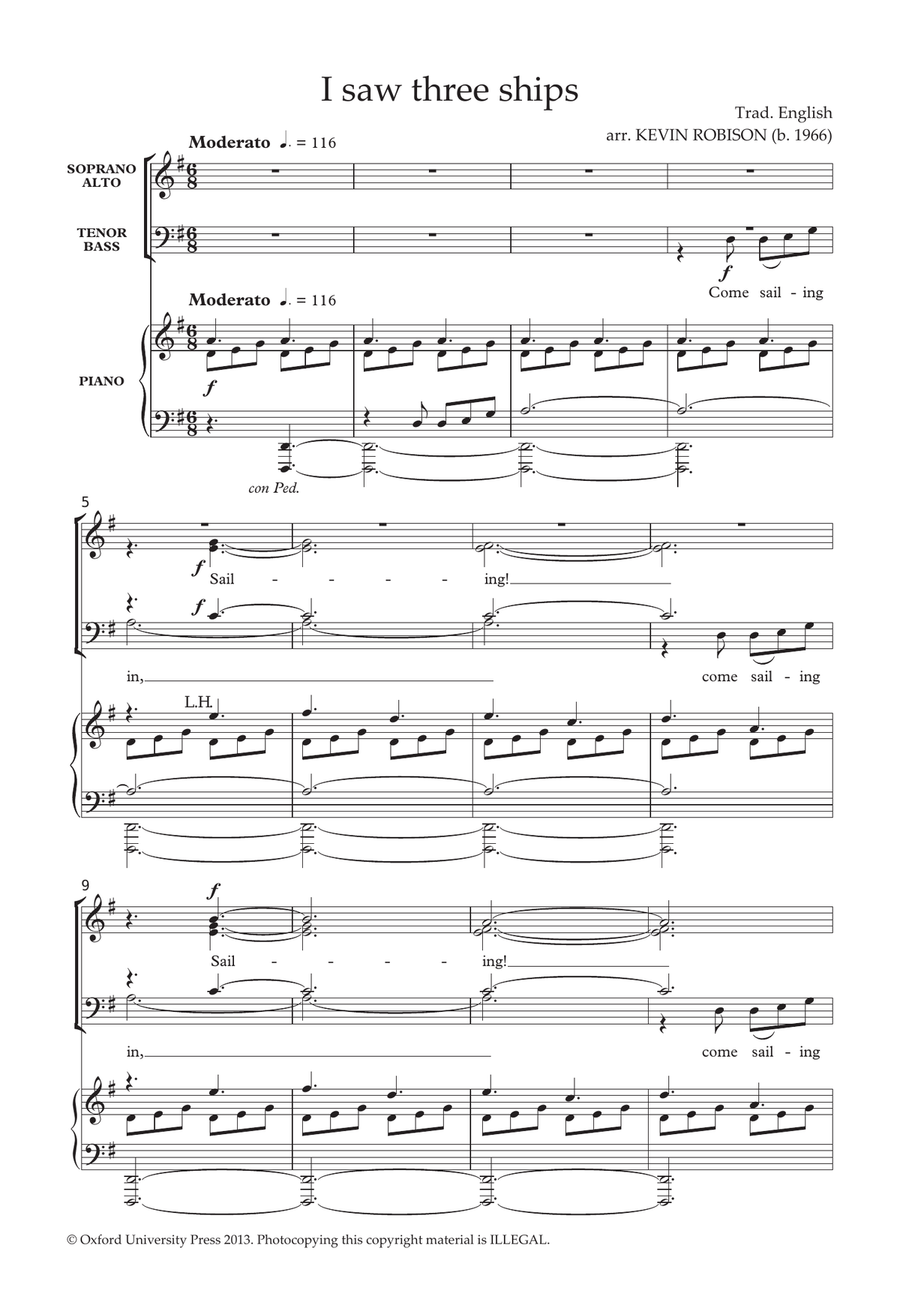I saw three ships I saw three ships 4-Part scores gallery preview page 1
