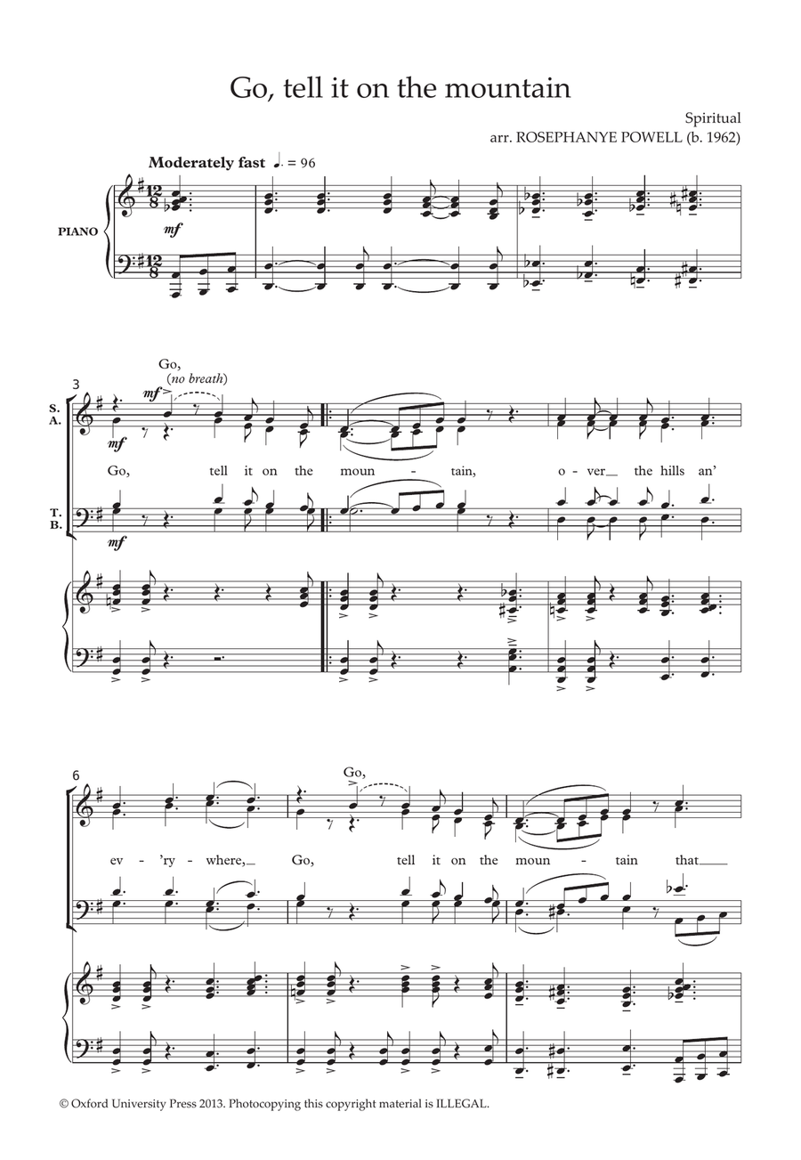 Go, tell it on the mountain 4-Part scores gallery preview page 1
