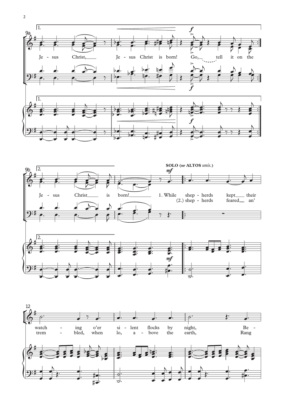 Go, tell it on the mountain 4-Part scores gallery preview page 2