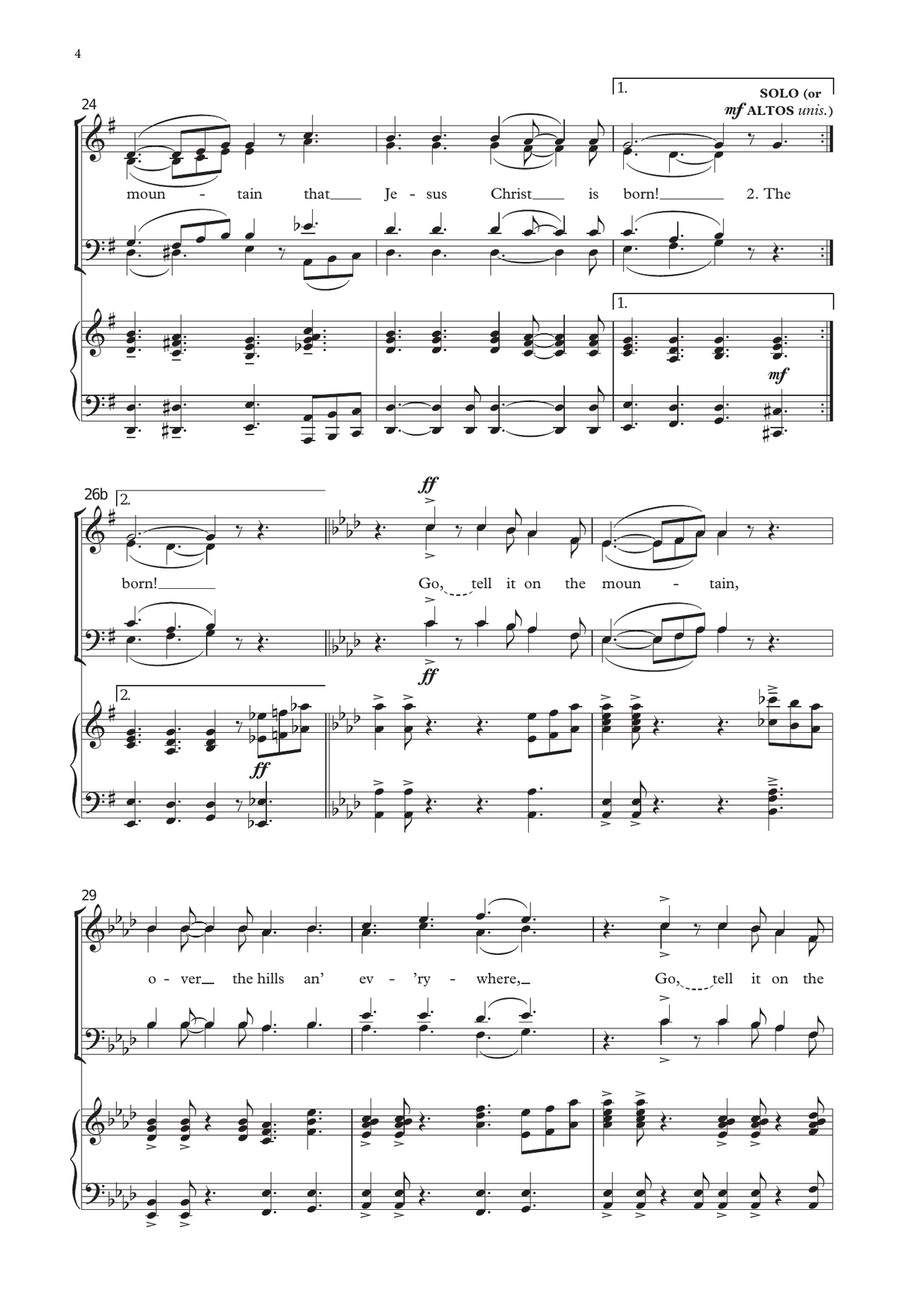 Go, tell it on the mountain 4-Part scores gallery preview page 4