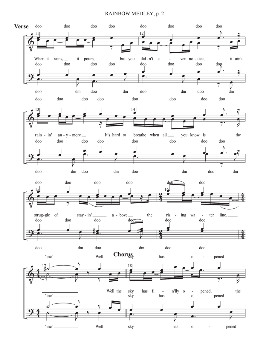 Medley: Rainbow with The Rainbow Connection TTBB scores gallery preview page 2