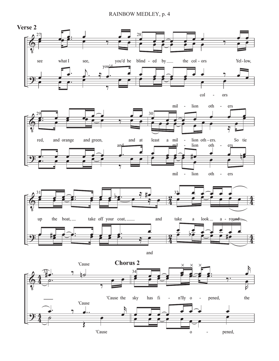 Medley: Rainbow with The Rainbow Connection TTBB scores gallery preview page 4