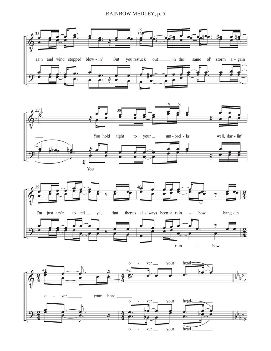 Medley: Rainbow with The Rainbow Connection TTBB scores gallery preview page 5