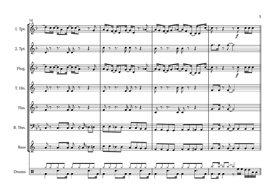 Blame It On The Boogie Brass Band scores gallery preview page 5