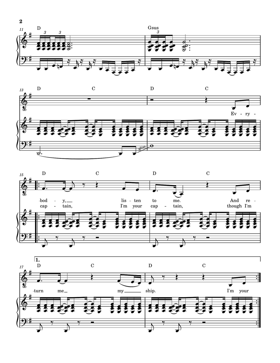 I'm Your Captain (Closer To Home) Piano, Vocal scores gallery preview page 3
