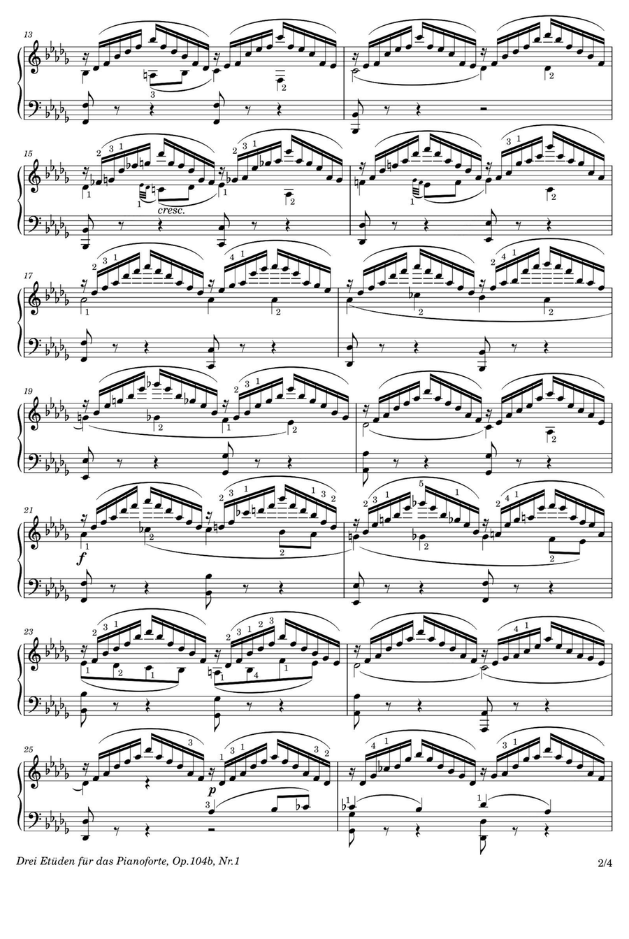 Etüde, Op.104b, Nr.1 – Felix Mendelssohn Piano Solo scores gallery preview page 2