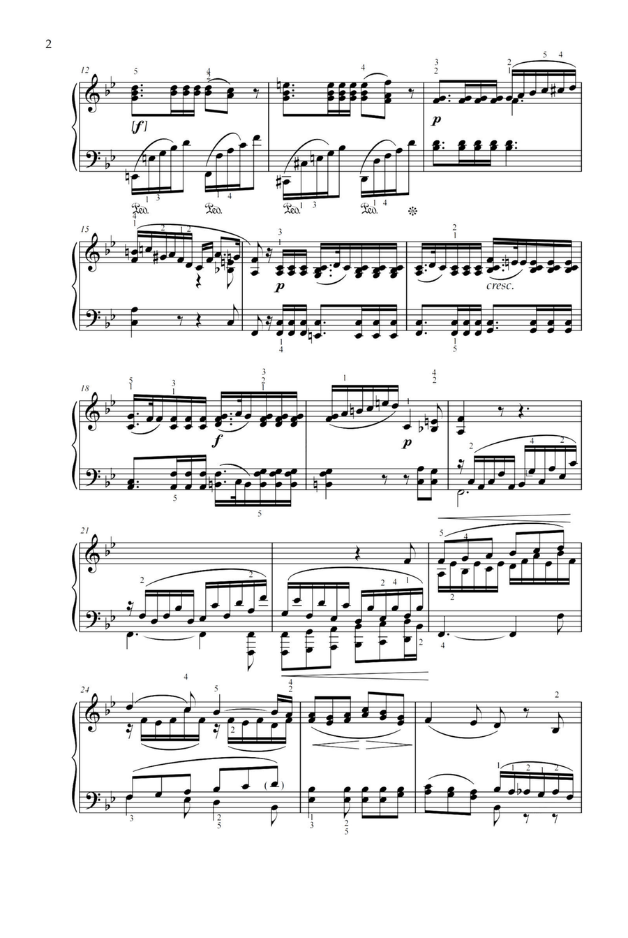 Musical Sketch in B flat - Felix Mendelssohn Piano Solo scores gallery preview page 2