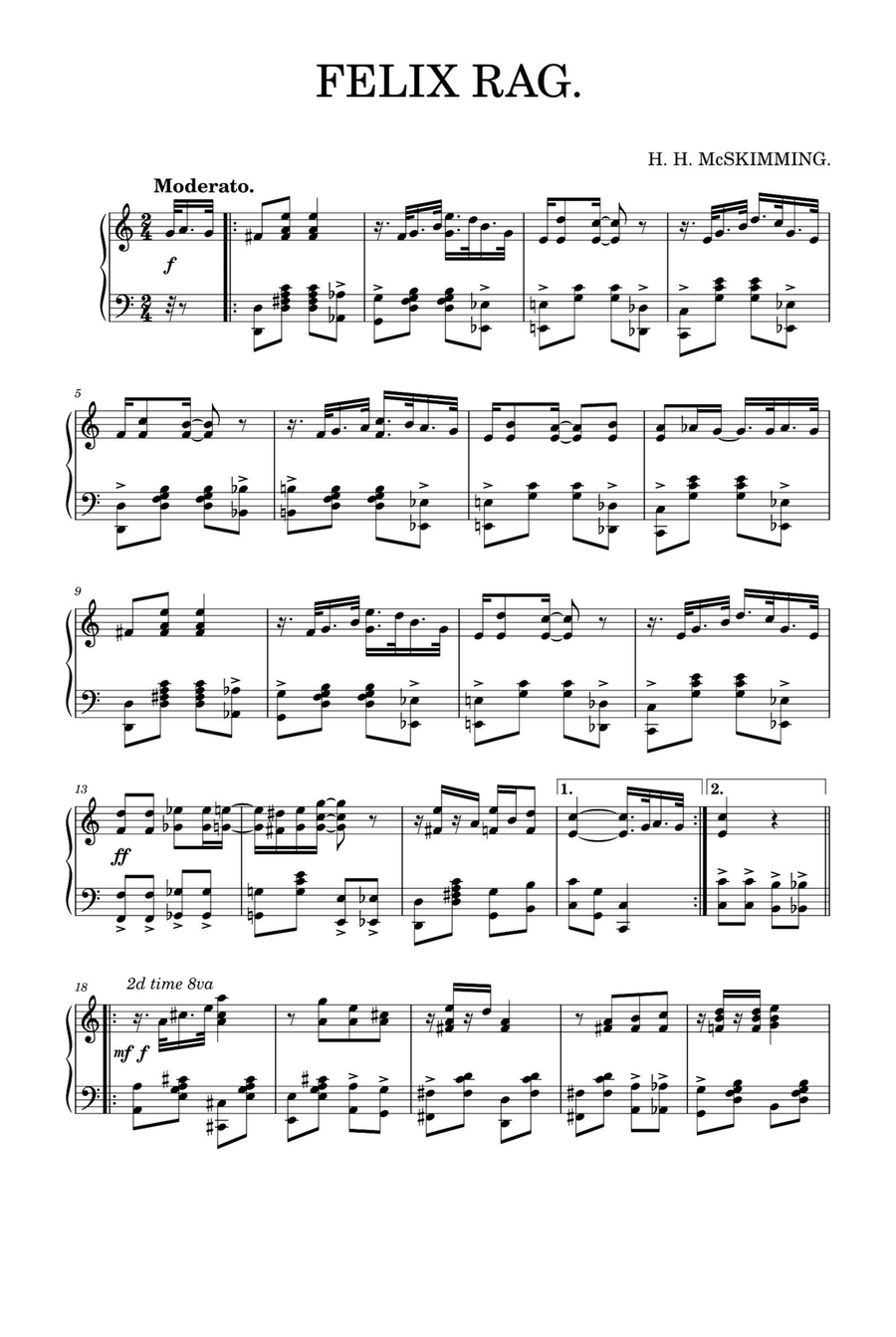 Felix Rag - Felix Mendelssohn Piano Solo scores gallery preview page 1