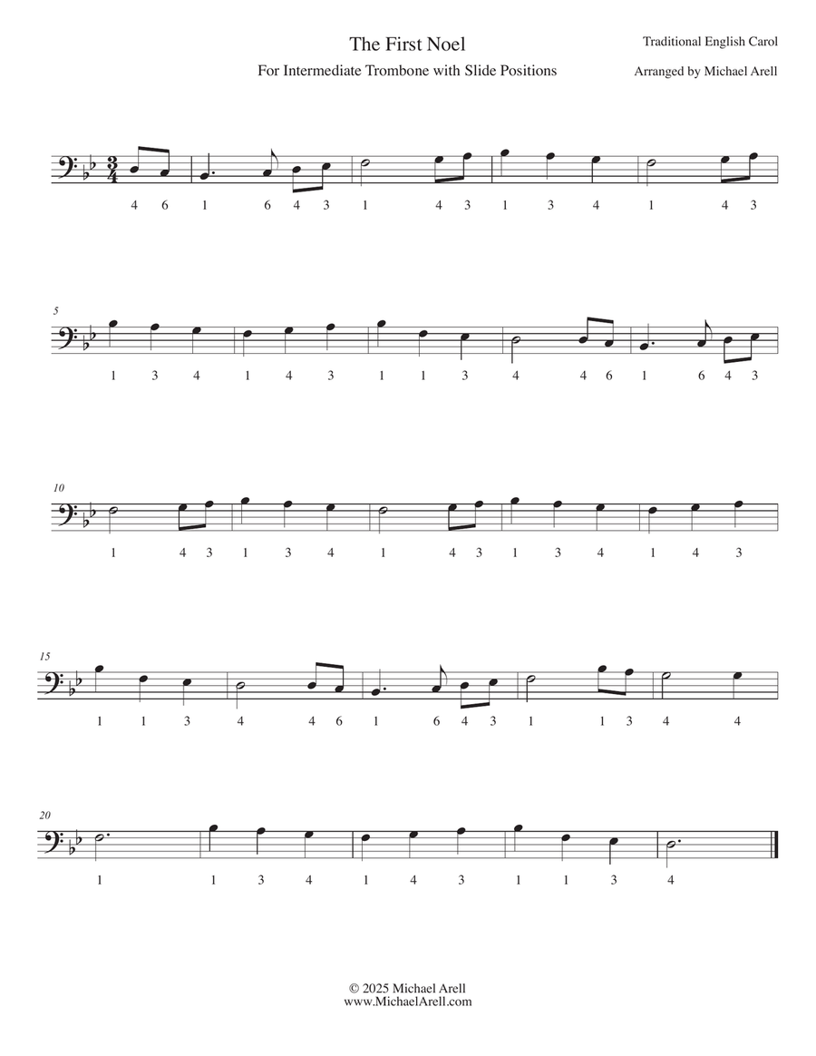 The First Noel for Trombone Bass Trombone scores gallery preview page 2