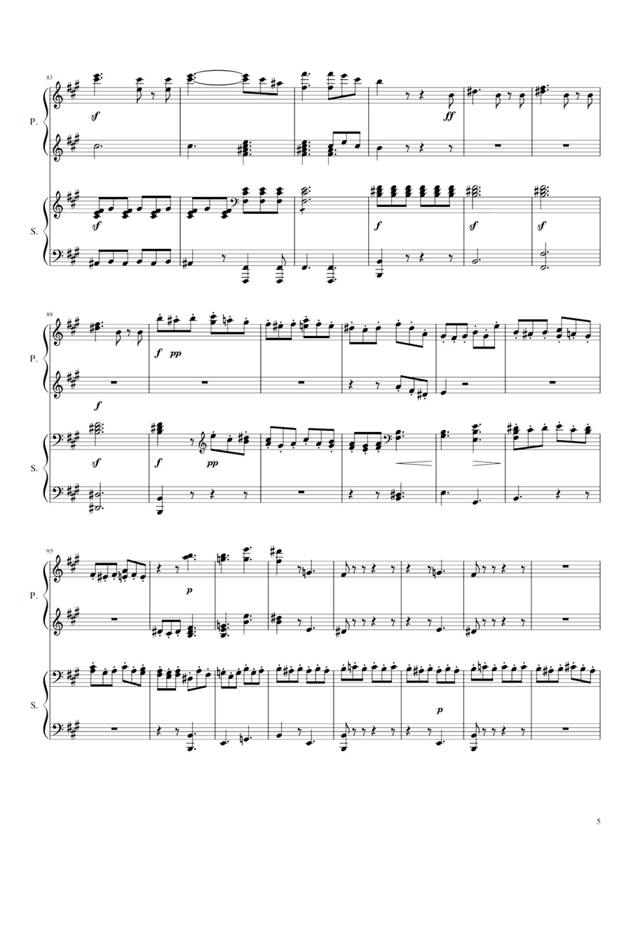 Symphony No.4 in A Major - Felix Mendelssohn 1 Piano, 4-Hands scores gallery preview page 5