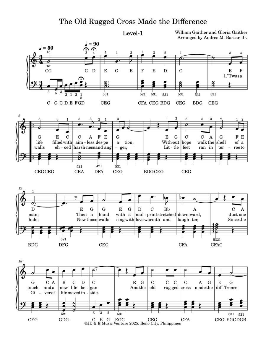 The Old Rugged Cross Made The Difference A Cappella scores gallery preview page 1