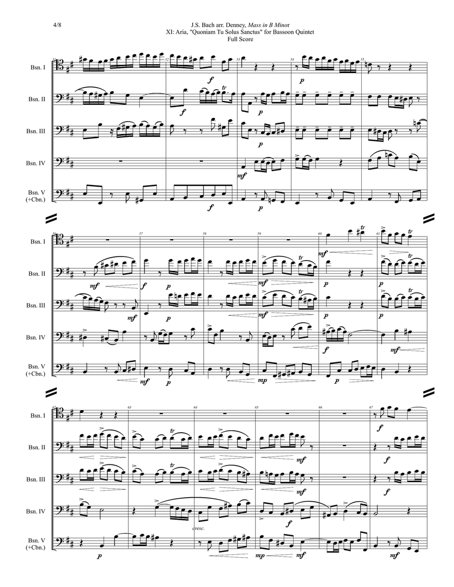 Bassoon Quintet: Bach Mass in B Minor, XI. Aria, 