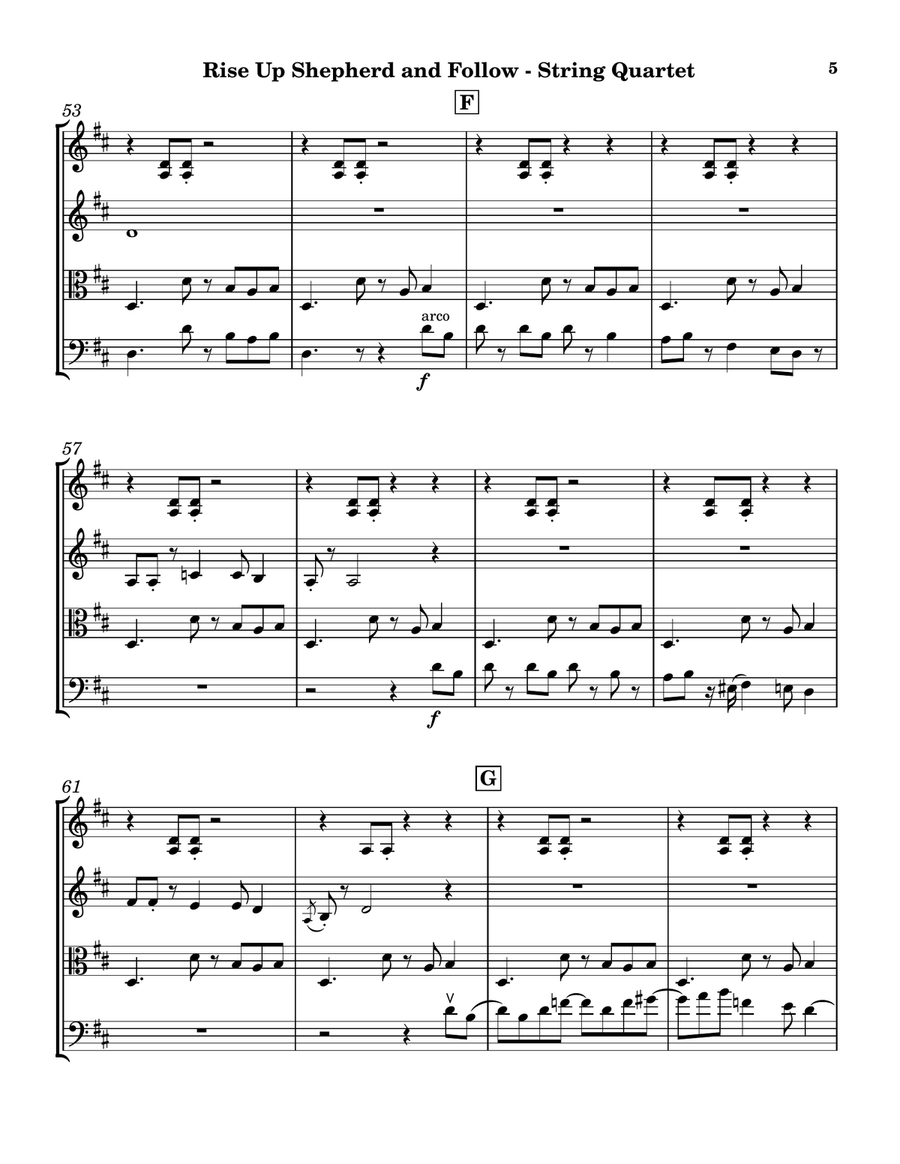Rise Up Shepherd and Follow - String Quartet String Quartet scores gallery preview page 5
