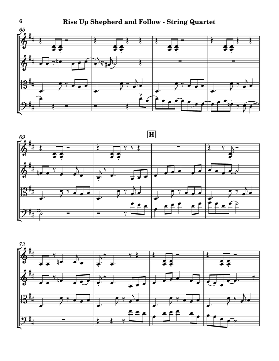 Rise Up Shepherd and Follow - String Quartet String Quartet scores gallery preview page 6