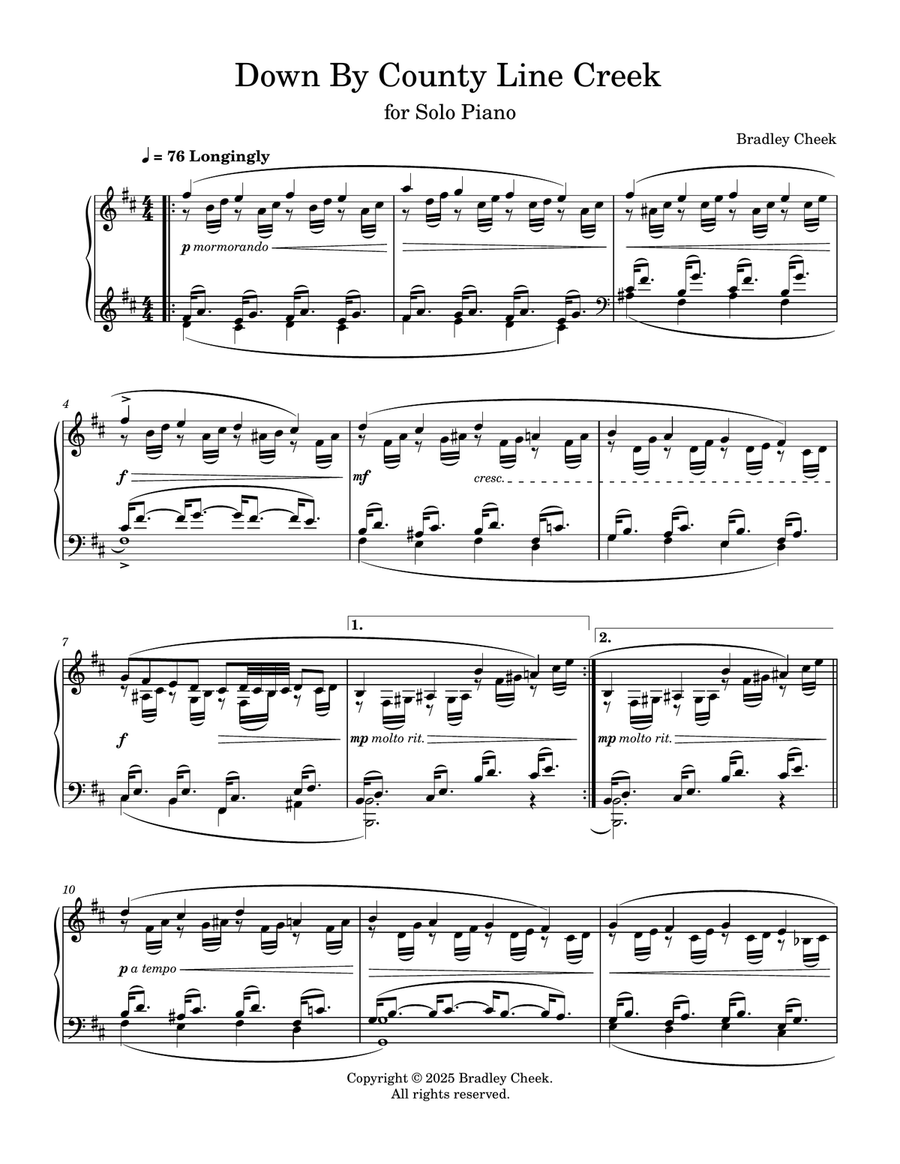 Down By County Line Creek Chamber Music scores gallery preview page 1