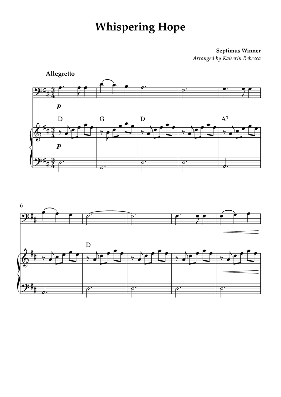 Whispering Hope Whispering Hope Piano scores gallery preview page 1