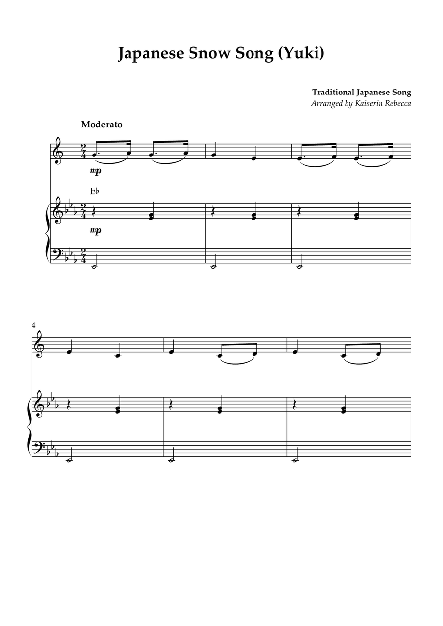 Japanese Snow Song (Yuki) Alto Saxophone scores gallery preview page 1