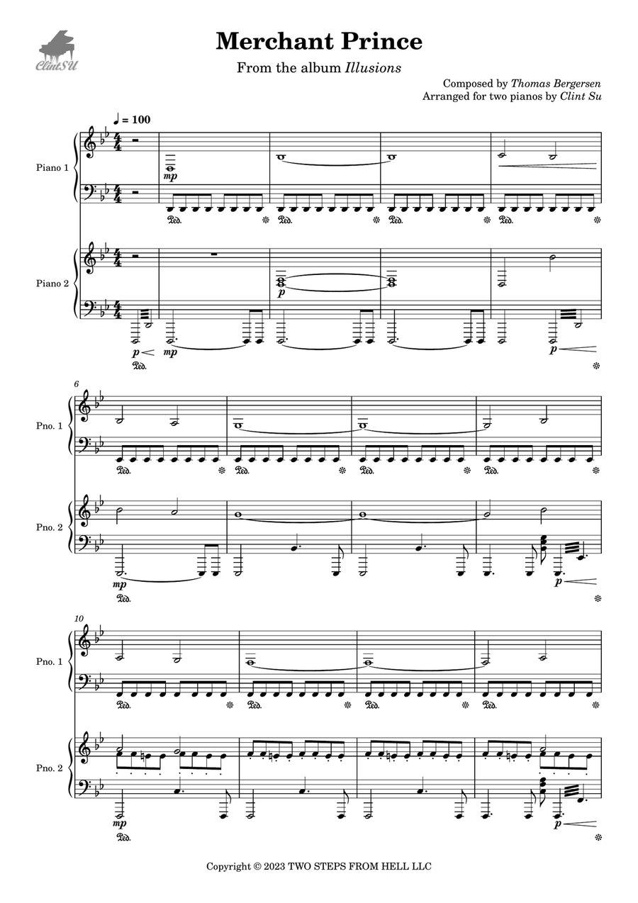 Merchant Prince - Trailer Piano Duet scores gallery preview page 1