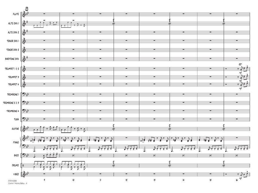 Comin' Home Baby (arr. Rick Stitzel) - Conductor Score (Full Score) Jazz Ensemble scores gallery preview page 3